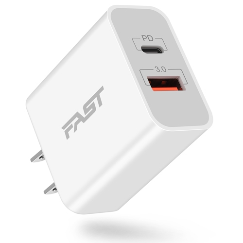 USB C Wall Charger, JUNVANG 20W PD Fast Charging Block 2-Port [USB C+USB A] Power Adapter USBC Charger Brick Plug Cube for iPhone 13 12 Pro Max Mini 11 XS XR X 8 SE2, Pad, AirPods, Android Phone