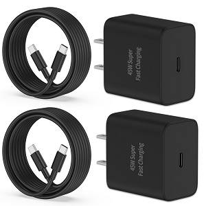 45W Samsung Fast Charger, 2Pack Samsung Type C Super Fast Wall Charger Charging Block for Samsung Galaxy S24 Ultra/S24/S24+/S23 Ultra/S23/S23+/S22/S21/S20, Note 20, Galaxy Tab S9/S8 with 2X 6FT Cable