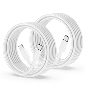 USB C to USB C Cable, 2-Pack 6FT 60W Fast Charging Cable Type C Charger Cord for iPhone 16/15 Pro Max/Plus/16e, iPad Pro/Air/Mini, MacBook, Samsung S25/S24/S23, Pixel 9/8/7, LG, Moto, Tablet, Android